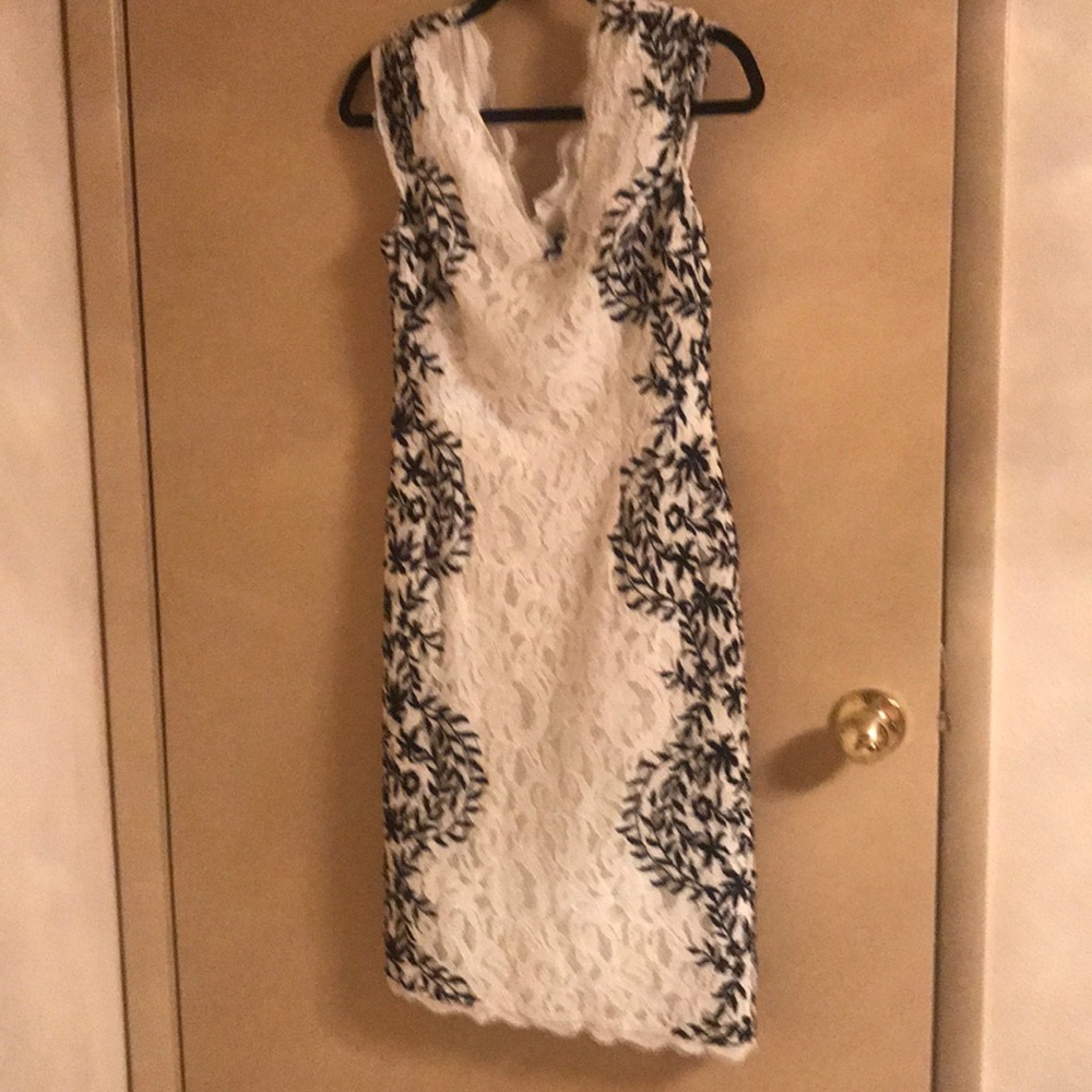 black and white lace dress